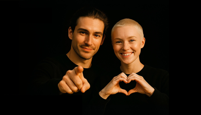 Foto di un ragazzo e una ragazza