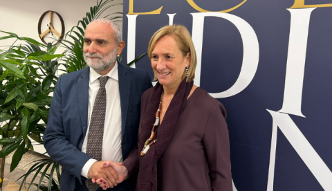 La rettrice Maria Moreno con il prorettore Nicola Fontana