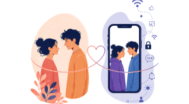 immagine di grafica di una coppia di giovani