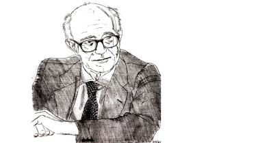 Un disegno in bianco e nero di Augusto Graziani