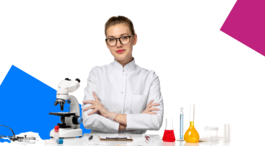 giovane ricercatrice in laboratorio